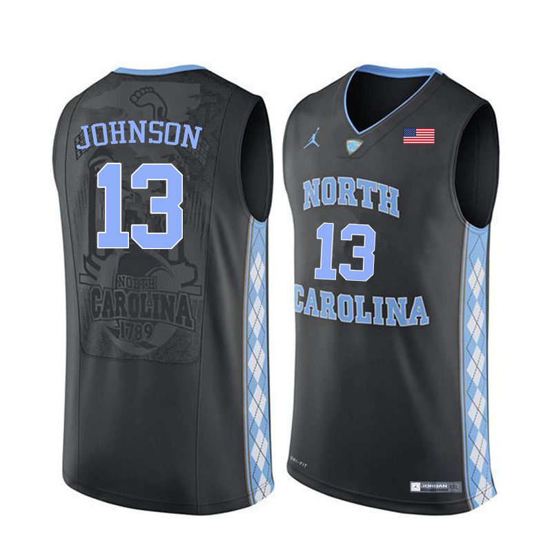 Men #13 Cameron Johnson North Carolina Tar Heels College Basketball Jerseys Sale-Black - Click Image to Close